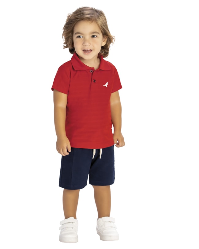 Conjunto Infantil Menino Camisa Polo e Bermuda ReiRex-6c43fce6-00ca-49e1-808d-c8eb5b30a82c