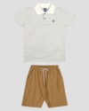 Conjunto Infantil Menino Camisa Polo e Bermuda ReiRex Branco-5bffb77b-e815-43fc-aa3c-88e0d0777152