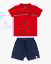 Conjunto Infantil Menino Camisa Polo e Bermuda - ReiRex - Tomato-e51cefd8-86cf-45fc-acce-fd1eab68c5ba
