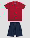 Conjunto Infantil Menino Camisa Polo e Bermuda ReiRex Vermelho-035dd618-f498-4eb1-9a22-553d6a549f63