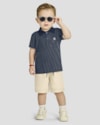 Conjunto Infantil Menino Camisa Polo Listrada e Bermuda - ReiRex - Oxford-ce19a4ad-1920-4392-8fb4-b052d7381b71