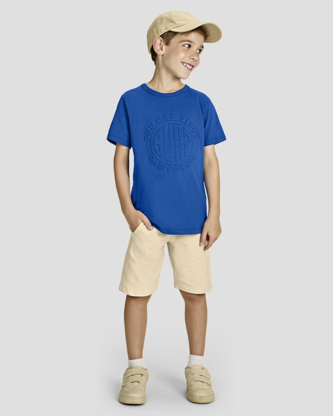 Conjunto Infantil Menino Camiseta + Bermuda - ReiRex - Azul-cbffdfd0-e9f2-4c40-a0a7-3818757c4db0