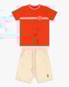 Conjunto Infantil Menino Camiseta com Estampa e Bermuda - ReiRex - Carrot-afebb461-3def-414a-9351-f83565eeed04