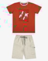 Conjunto Infantil Menino Camiseta com Estampa e Bermuda - ReiRex - Carrot-a2d2843b-a7fd-48cd-9953-bcdaa5cec170