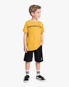 Conjunto Infantil Menino Camiseta com Estampa e Bermuda - ReiRex - Mostarda-4ec7b248-5897-4139-b7e6-af2aae57190f