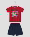 Conjunto Infantil Menino Camiseta Dino e Bermuda - ReiRex - Tomato-5fc8f27c-db4e-49f0-aad1-40d9669d219e