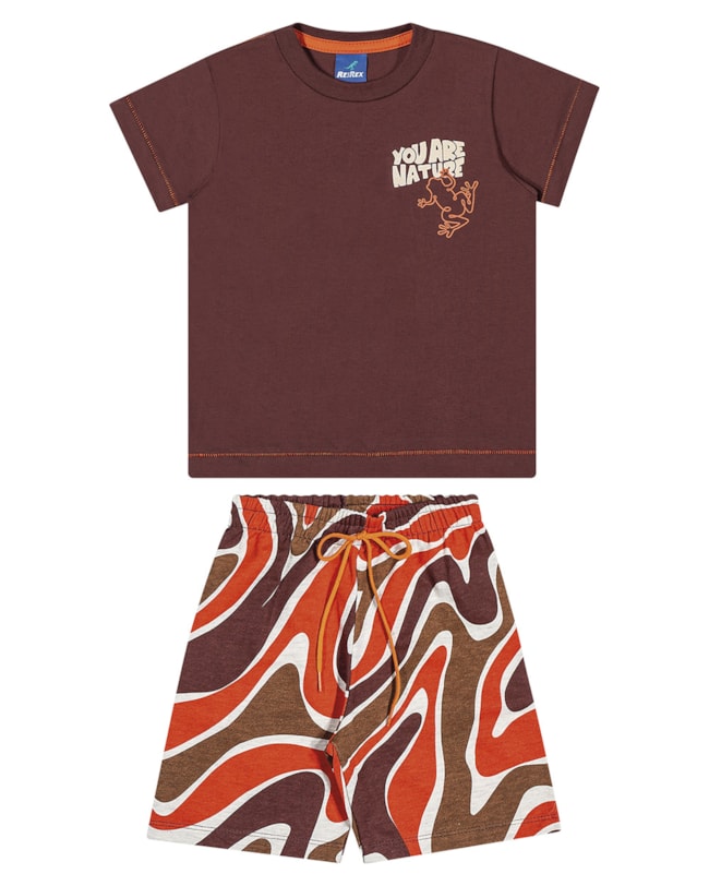 Conjunto Infantil Menino Camiseta e Bermuda Estampada ReiRex-f57754c3-ca0b-4ec3-8d79-0422f4312bb8