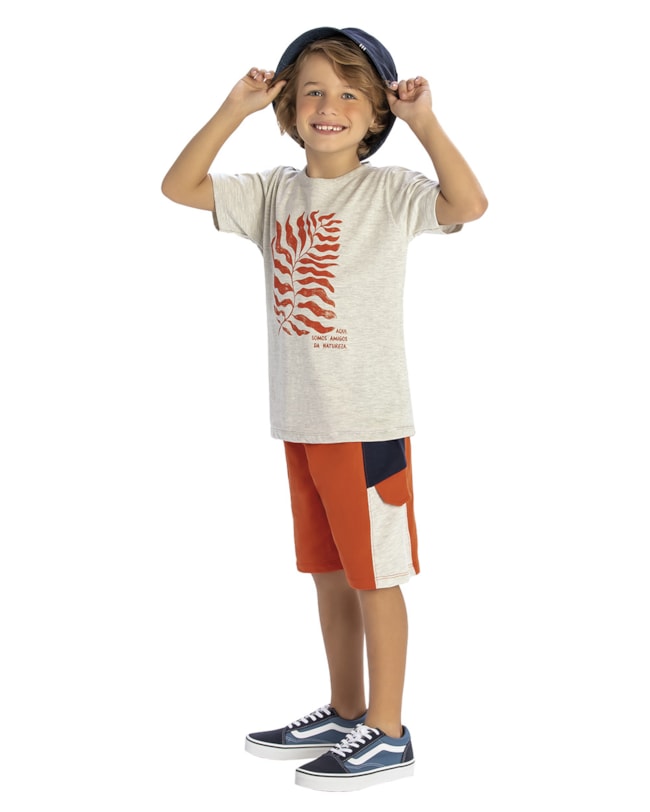 Conjunto Infantil Menino Camiseta e Bermuda ReiRex-85578f26-f13d-4304-99c7-faaf71524f2e