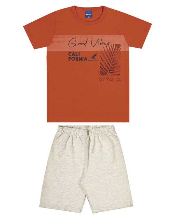 Conjunto Infantil Menino Camiseta e Bermuda ReiRex