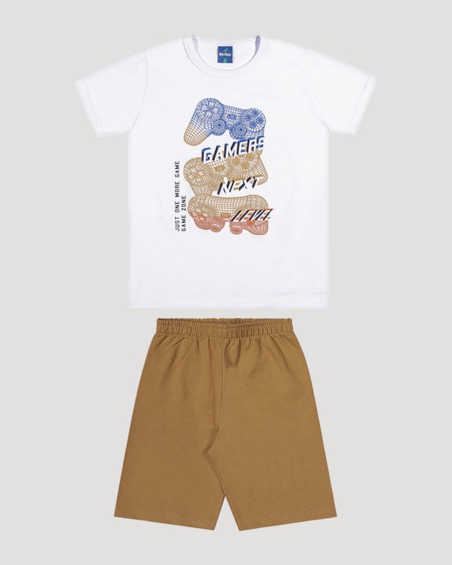 Conjunto Infantil Menino Camiseta e Bermuda ReiRex-42585071-878f-4508-8d13-df9f868287d2