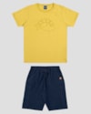 Conjunto Infantil Menino Camiseta e Bermuda ReiRex Amarelo-72c76983-2ffa-4a7b-8169-134f1bd5a840