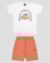 Conjunto Infantil Menino Camiseta e Bermuda ReiRex Branco-e626d691-9576-4dfa-a675-3155feb85fc9
