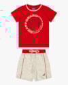 Conjunto Infantil Menino Camiseta e Bermuda - ReiRex - Tomato-90d34c23-a9ea-4b2e-bd55-a3692ce2f989