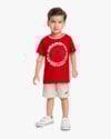Conjunto Infantil Menino Camiseta e Bermuda - ReiRex - Tomato-ec726528-816c-4afb-b2e7-af91d51d11a0