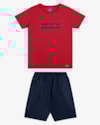 Conjunto Infantil Menino Camiseta Estampa 3D e Bermuda - ReiRex - Tomato-44493b3c-9d88-4839-80c4-58697461c166