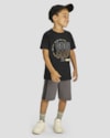 Conjunto Infantil Menino Camiseta Estampa Frontal e Bermuda - ReiRex - Preto-7e9e7d60-0403-4983-b3f0-23ed37b3c713