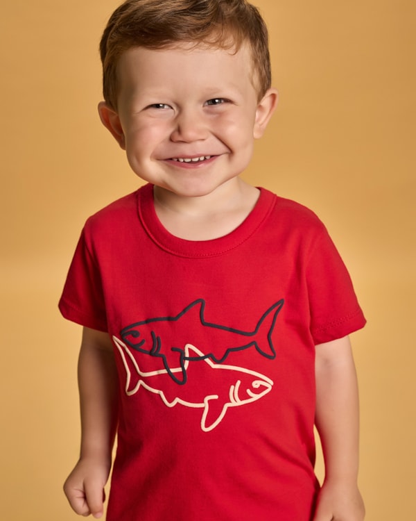 Conjunto Infantil Menino Camiseta Estampa Relevo e Bermuda - ReiRex - Tomato