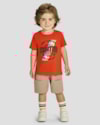 Conjunto Infantil Menino Camiseta Estampa Skater e Bermuda - ReiRex - Carrot-5314f479-052a-4ea2-bedc-4652584860e5