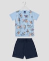Conjunto Infantil Menino Camiseta Estampada + Bermuda - ReiRex - Azul-5c883a32-fe2d-4823-8bc2-ba4f0bedf686