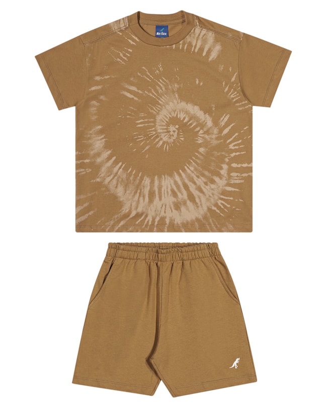 Conjunto Infantil Menino Camiseta Estampada e Bermuda ReiRex 10 Gengibre-0c1fe505-6e83-4972-9f96-0c02bdbff9f1