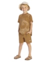 Conjunto Infantil Menino Camiseta Estampada e Bermuda ReiRex 10 Gengibre-bb34c5c1-47c0-423a-8db2-2dbab30c4e9e