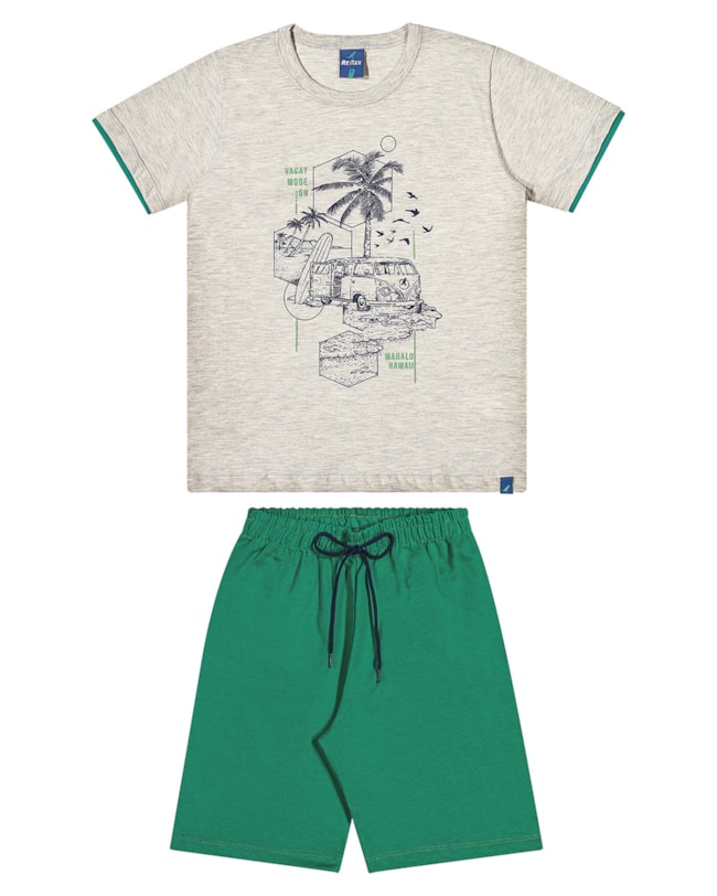 Conjunto Infantil Menino Camiseta Estampada e Bermuda ReiRex-be7f62fb-beac-4f2b-a3cd-188b146563eb