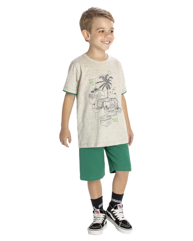 Conjunto Infantil Menino Camiseta Estampada e Bermuda ReiRex-e2093993-9a84-4566-a273-6c606ff55d33