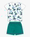 Conjunto Infantil Menino Camiseta Estampada e Bermuda - ReiRex - Branco-1d2339b8-9eb3-492a-a77d-eb6b28a8930d