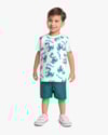Conjunto Infantil Menino Camiseta Estampada e Bermuda - ReiRex - Branco-52e8a0ea-597a-4d55-b077-e95209781899