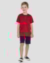 Conjunto Infantil Menino Camiseta Listrada e Bermuda ReiRex Vermelho-dcdad103-bd03-4529-8cee-2e3dc3a85597