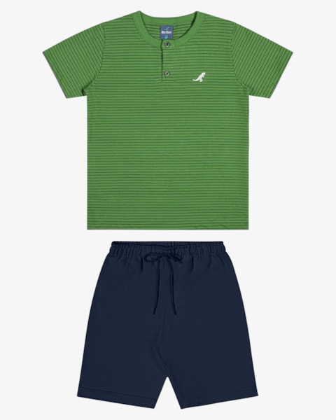 Conjunto Infantil Menino Camiseta Listrada e Bermuda – ReiRex – Online