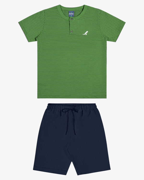 Conjunto Infantil Menino Camiseta Listrada e Bermuda – ReiRex – Online