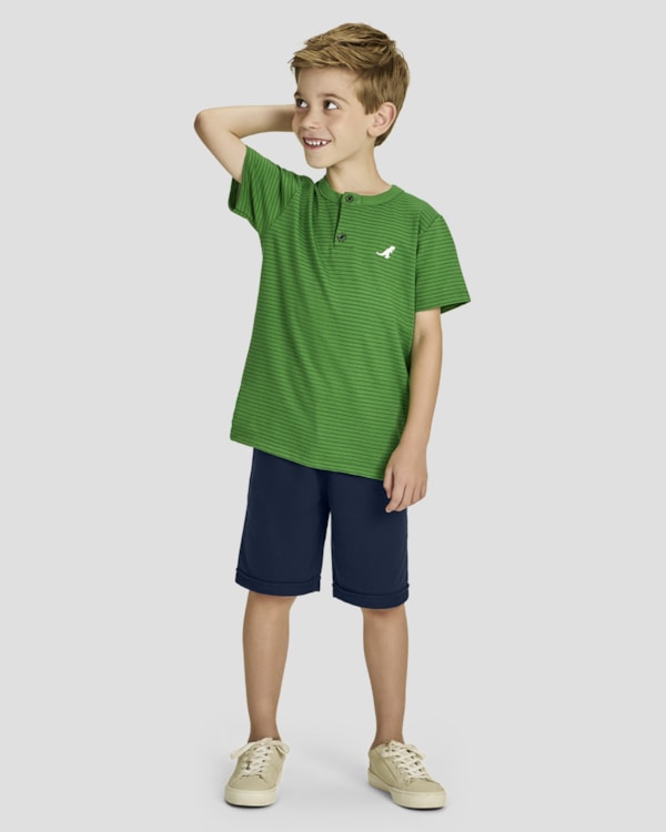 Conjunto Infantil Menino Camiseta Listrada e Bermuda – ReiRex – Online