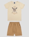 Conjunto Infantil Menino com Bermuda em Linho ReiRex Bege-3df4ef53-3b14-4ae0-887a-51f66bc6be6a