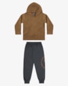 Conjunto Infantil Menino com Blusão em Pelo Teddy ReiRex - Marrom-92468d08-4424-4799-b013-17eb57421110