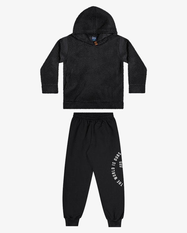 Conjunto Infantil Menino com Blusão em Pelo Teddy ReiRex reto-662af000-3682-4563-b8bd-8a97cb7775cc