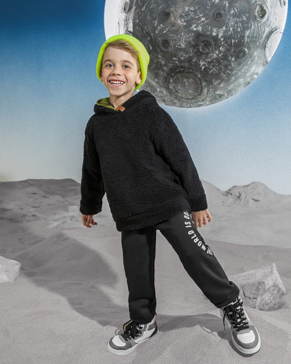 Conjunto Infantil Menino com Blusão em Pelo Teddy ReiRex reto