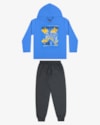Conjunto Infantil Menino com Blusão Estampa Game ReiRex - Azul-dfd071e2-011c-48f5-a24d-85593a449498