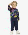 Conjunto Infantil Menino com Blusão Estampado ReiRex - Azul-39744516-9aec-4cc1-bbe6-ba9d0f49d71f