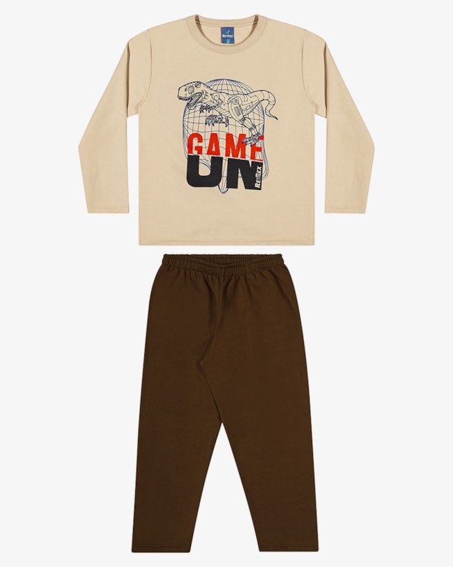 Conjunto Infantil Menino com Blusão Estampado ReiRex - Deserto-80e2b547-ea0b-45a6-9722-db20213a2863