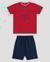 Conjunto Infantil Menino com Camiseta e Bermuda ReiRex Vermelho-41f77be3-b15a-4d00-a488-3819ac149c5a