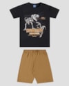 Conjunto Infantil Menino com Estampa Dinossauro ReiRex Preto-ae2243a3-005e-4197-82ef-e8f9a8864785