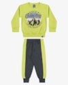 Conjunto Infantil Menino com Estampa no Blusão ReiRex - Verde-60491246-c10d-4f18-97dd-69d07169d52c