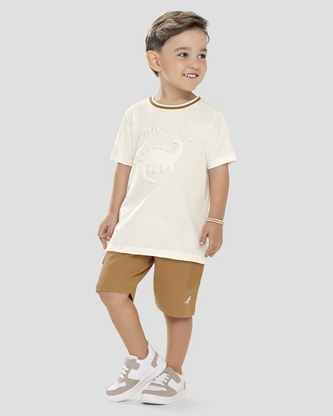 Conjunto Infantil Menino com Estampa Relevo ReiRex Branco-83a0a567-4a0f-46b5-ab45-8a5108c5c3cb