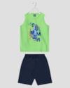 Conjunto Infantil Menino com Estampa Verão - ReiRex - Pistache-865c0904-615a-4c01-aa80-b8d5fc76b5fd