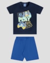 Conjunto Infantil Menino com Estampa Videogame ReiRex Azul-1e62065e-32d7-4f64-9934-d4bde3db6e42