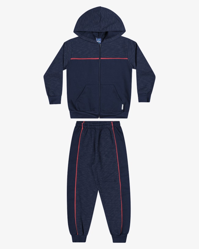 Conjunto Infantil Menino com Jaqueta e Calça ReiRex - Azul-47359241-579e-4f86-8535-e0ec69e88f1c