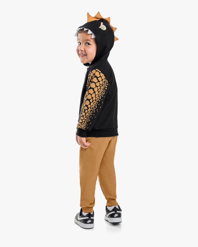 Conjunto Infantil Menino com Jaqueta Estampa Dinossauro - ReiRex -Preto-01-c7078840-8cdc-4e38-bf4b-dfada8dc6d0f