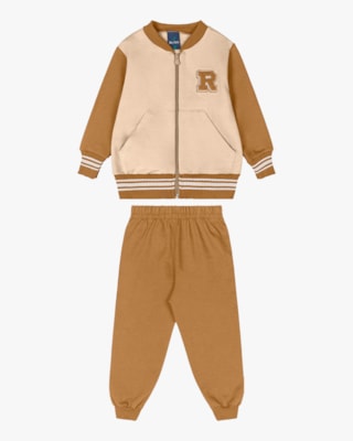 Conjunto Infantil Menino com Jaqueta Estilo Esportivo - ReiRex - Deserto-01