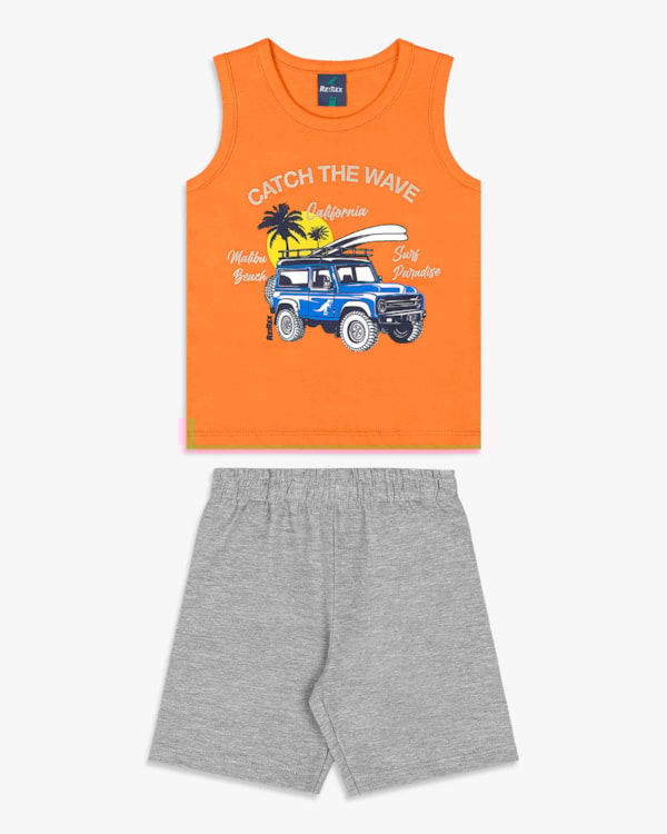 Conjunto Infantil Menino com Regata e Bermuda - ReiRex - Nectarine